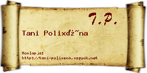 Tani Polixéna névjegykártya